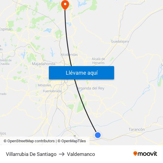 Villarrubia De Santiago to Valdemanco map