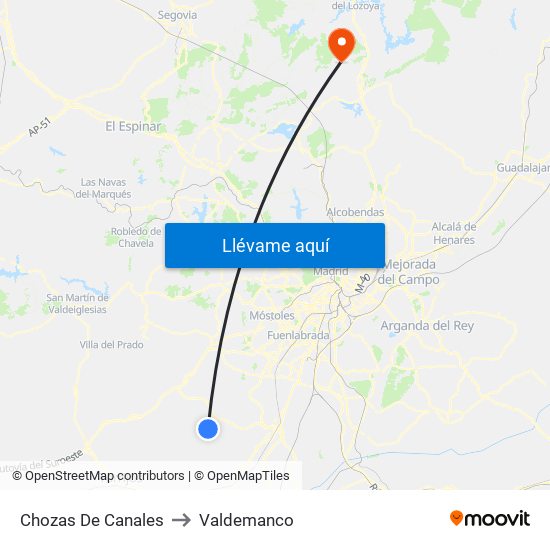 Chozas De Canales to Valdemanco map