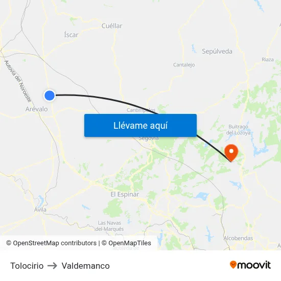Tolocirio to Valdemanco map