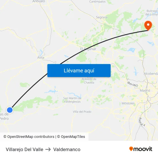Villarejo Del Valle to Valdemanco map