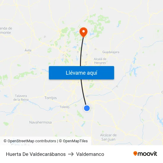 Huerta De Valdecarábanos to Valdemanco map