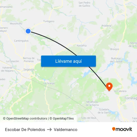 Escobar De Polendos to Valdemanco map