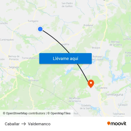 Caballar to Valdemanco map