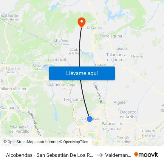 Alcobendas - San Sebastián De Los Reyes to Valdemanco map