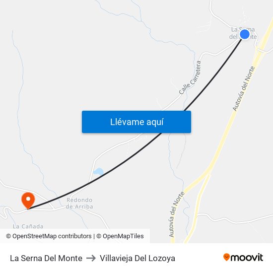 La Serna Del Monte to Villavieja Del Lozoya map