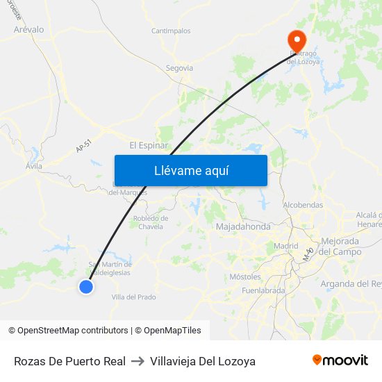 Rozas De Puerto Real to Villavieja Del Lozoya map