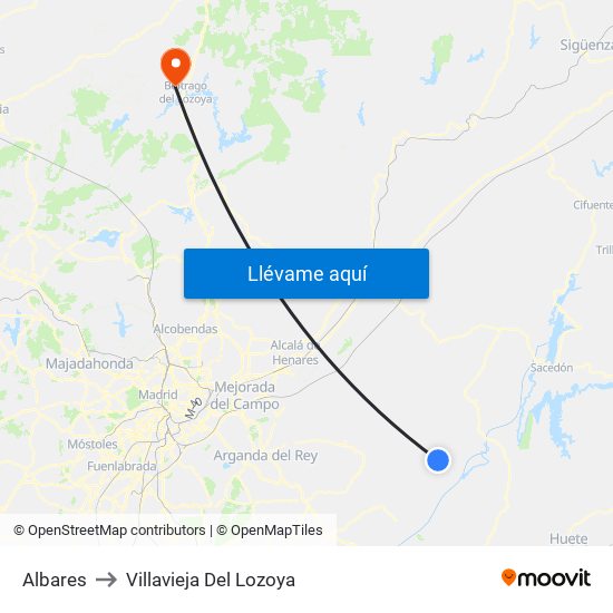 Albares to Villavieja Del Lozoya map