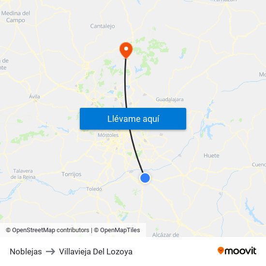 Noblejas to Villavieja Del Lozoya map