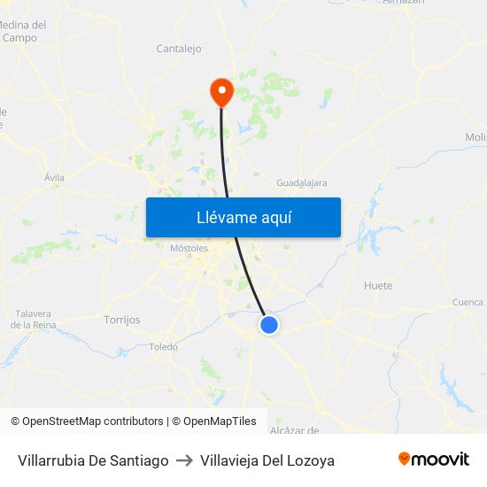 Villarrubia De Santiago to Villavieja Del Lozoya map