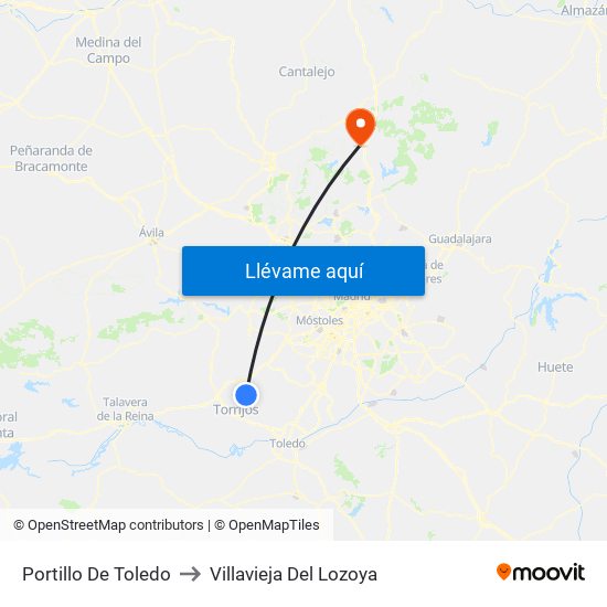 Portillo De Toledo to Villavieja Del Lozoya map