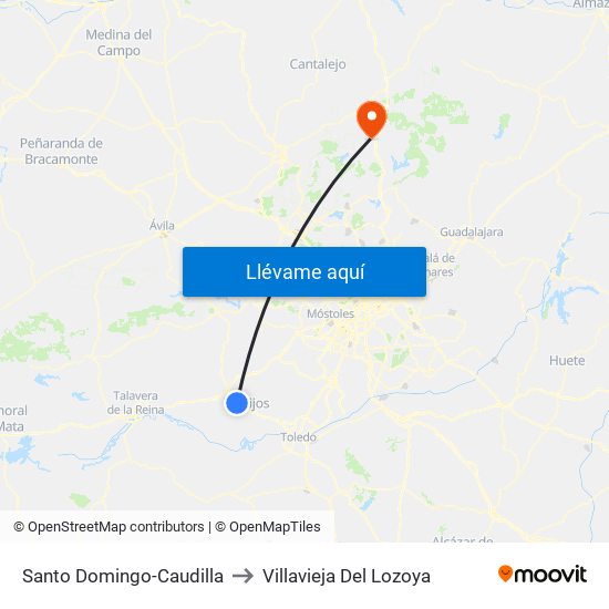 Santo Domingo-Caudilla to Villavieja Del Lozoya map