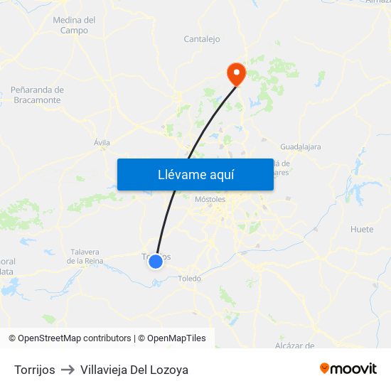 Torrijos to Villavieja Del Lozoya map