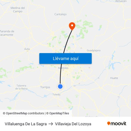Villaluenga De La Sagra to Villavieja Del Lozoya map