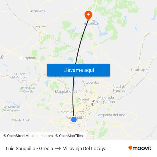 Luis Sauquillo - Grecia to Villavieja Del Lozoya map
