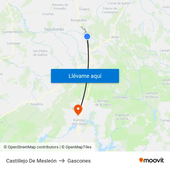 Castillejo De Mesleón to Gascones map
