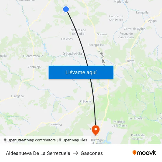 Aldeanueva De La Serrezuela to Gascones map