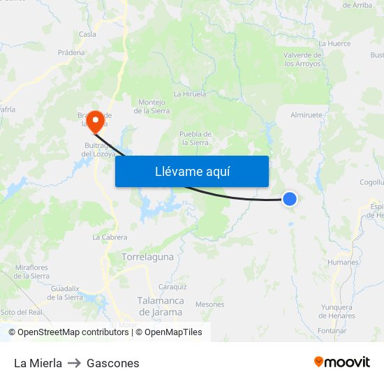 La Mierla to Gascones map