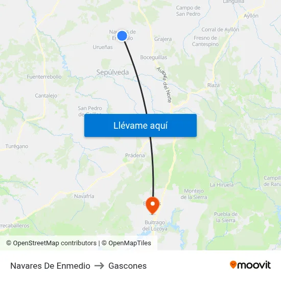 Navares De Enmedio to Gascones map
