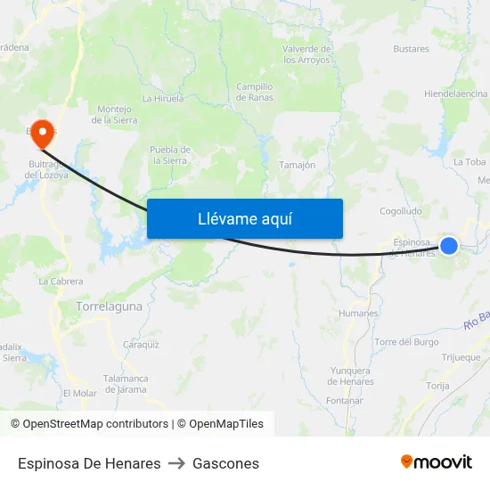 Espinosa De Henares to Gascones map
