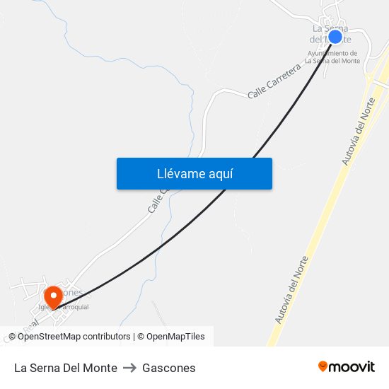 La Serna Del Monte to Gascones map