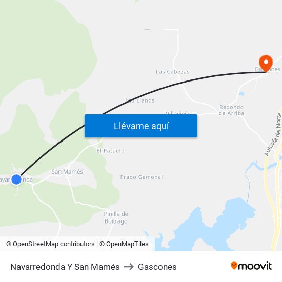 Navarredonda Y San Mamés to Gascones map