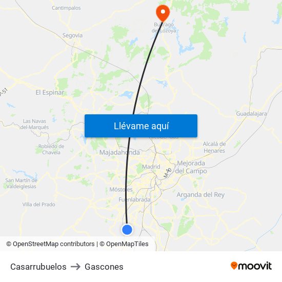 Casarrubuelos to Gascones map