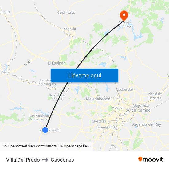 Villa Del Prado to Gascones map