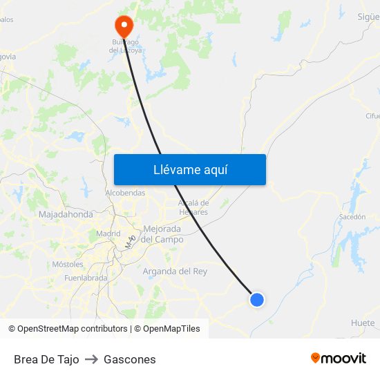 Brea De Tajo to Gascones map