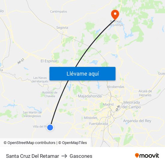 Santa Cruz Del Retamar to Gascones map