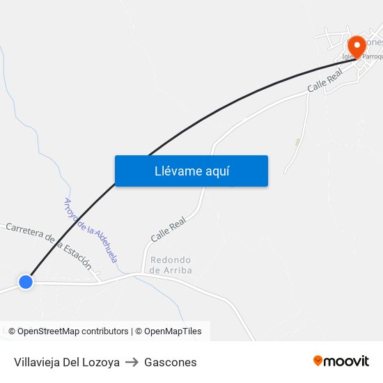 Villavieja Del Lozoya to Gascones map