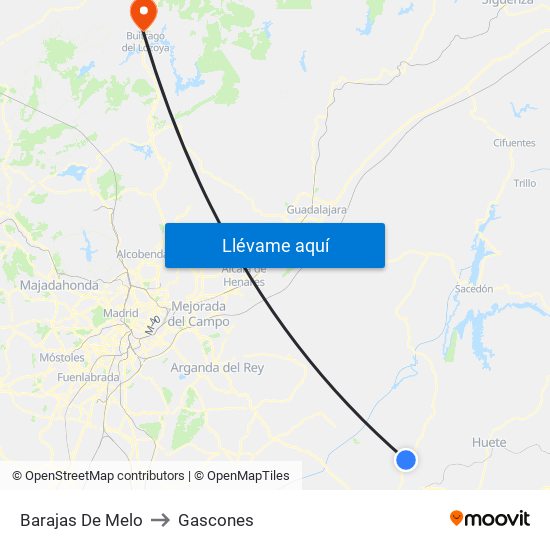 Barajas De Melo to Gascones map