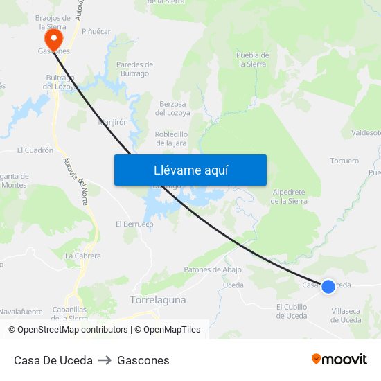 Casa De Uceda to Gascones map