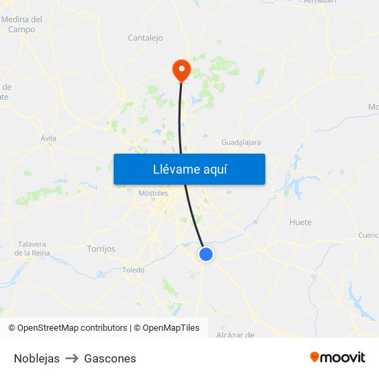 Noblejas to Gascones map