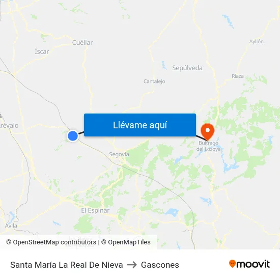 Santa María La Real De Nieva to Gascones map