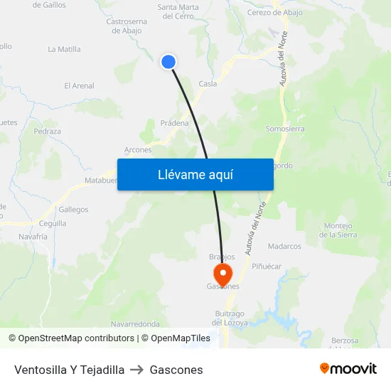 Ventosilla Y Tejadilla to Gascones map