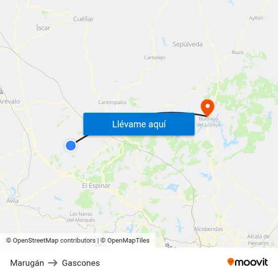 Marugán to Gascones map