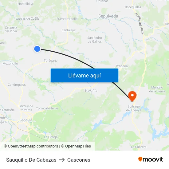 Sauquillo De Cabezas to Gascones map