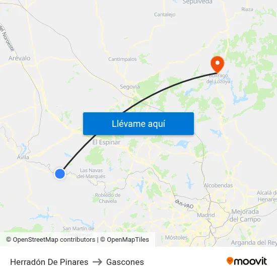Herradón De Pinares to Gascones map
