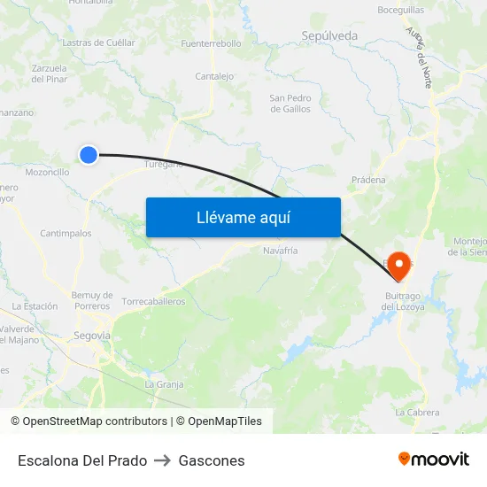 Escalona Del Prado to Gascones map