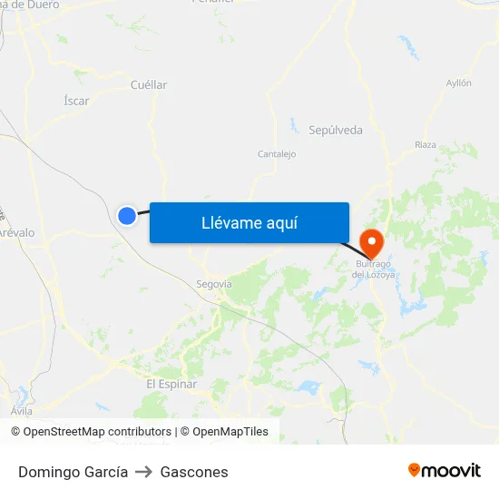 Domingo García to Gascones map