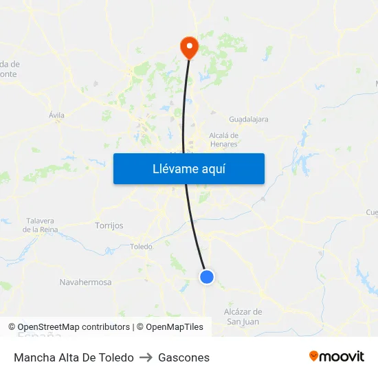 Mancha Alta De Toledo to Gascones map