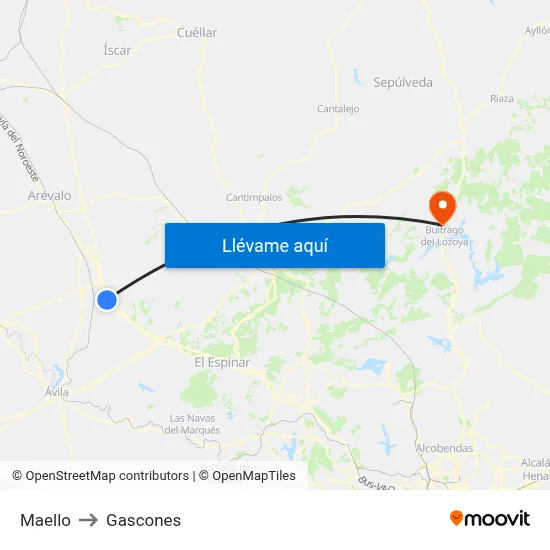 Maello to Gascones map