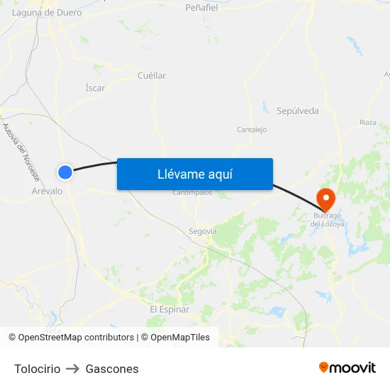 Tolocirio to Gascones map
