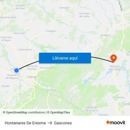 Hontanares De Eresma to Gascones map
