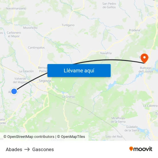 Abades to Gascones map