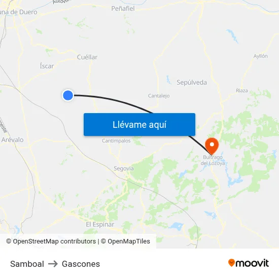 Samboal to Gascones map