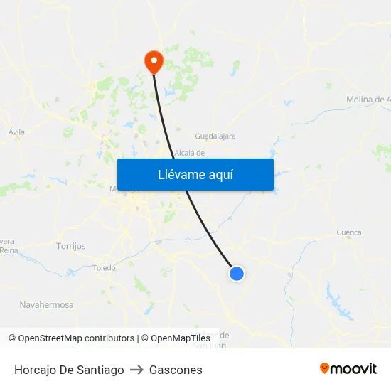 Horcajo De Santiago to Gascones map