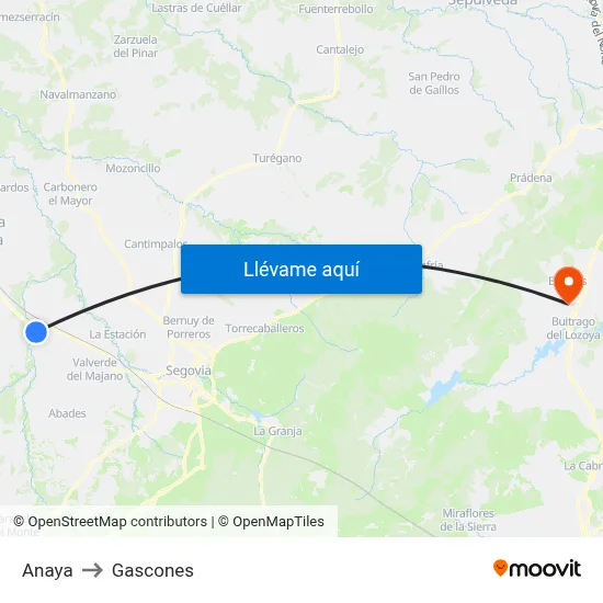 Anaya to Gascones map