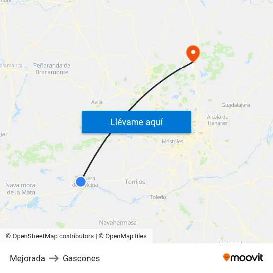 Mejorada to Gascones map