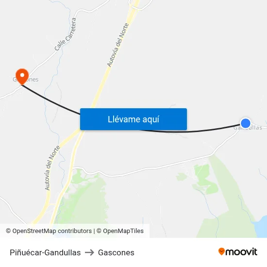 Piñuécar-Gandullas to Gascones map